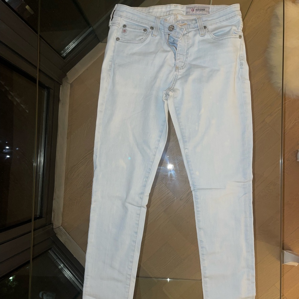 AG ADRIANO GOLDSCHMIED DENIM Light Shade Denim Jeans.